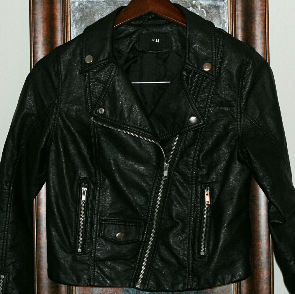 H&M Faux Leather Jacket size 4
